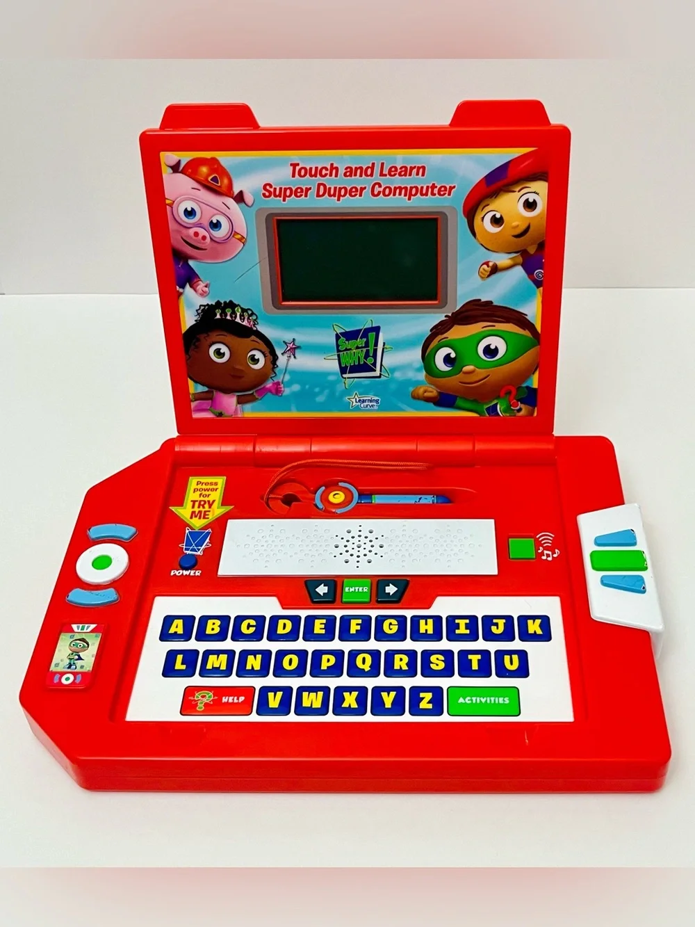 RARE Super Why! Touch and Learn Super Duper Computer Laptop WITH STYLUS HTF